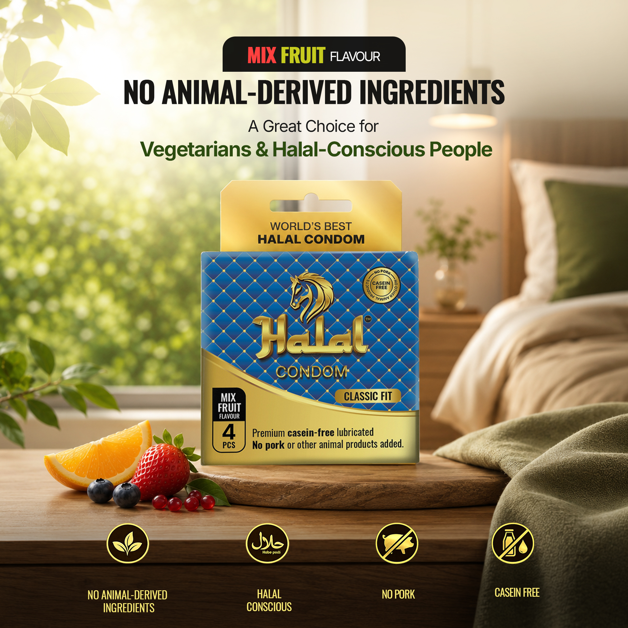 Halal Condoms premium brand visual