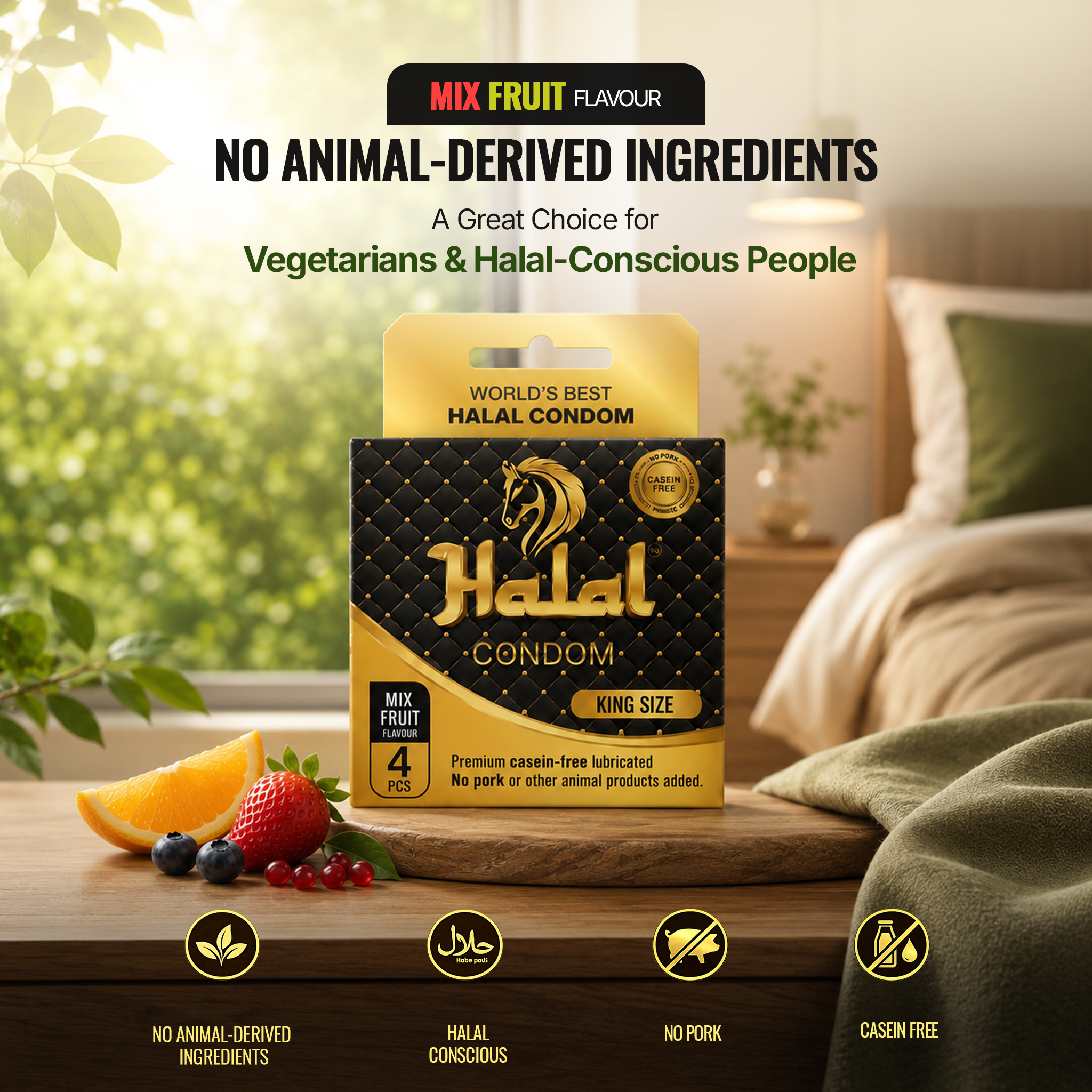 Halal Condoms King Size farm to bed product campaign